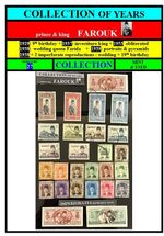 STAMPS-EGYPT -COLLECTION-PRINCE & KING FAROUK-25 stamps+2 imperforate replicas