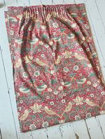 Morris Red Strawberry Thief Curtain 167cm x 228cm Single Curtain From John Lewis
