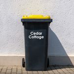 Personalised Bin Stickers with House Name | Custom Waterproof Wheelie Bin Labels