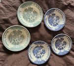 Vintage 1960s Schweppes Ceramic Bar Dishes x5 Gien France Willow Pattern