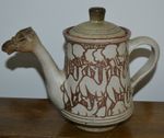 Vintage Egyptian Lidded Camel Shaped Decorated Tourist Piece Teapot