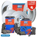 QH Front Discs Pair & Front Pads + Rear Discs Pair & Rear Pads Fits Hyundai Kia