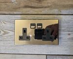 LIGHTWAVE RF Siemens 2 GANG 13A DOUBLE SOCKET Polished Chrome JSJSLW270A