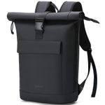 Lekeinchi Rolltop Backpack for Men and Women, Elegant Laptop M, Black