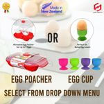 Sistema Microwave Easy Bacon Microwave Egg Poacher 4x White Egg Cups Holders UK