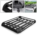 Universal Aluminum Roof Rack Basket 127cm Black Cargo Carrier for Cars