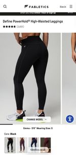 Fabletics Define High-Waisted Powerhold Leggings Size LARGE Brand New With Tags.