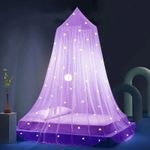 Eimilaly Stars Bed Canopy Glow in W 23.6" x L 102.4" (1 Panels), Star Purple 