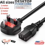 Power Cord UK Plug to IEC Cable (PC Mains Kettle Lead) C13 1m/2m/3m/5m/10m Lot