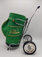 Old St Andrews Fine Scotch Whisky Leather Golf Bag Cart Bottle Holder Green S878
