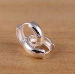 Solid 925 Sterling Silver 16mm x 5mm Plain Huggie Hoop Earrings a Pair Boxed