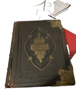 Antique Heavy Leather Bound Holy Bible 1870s To 1880s