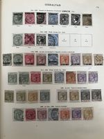 QV- GIBRALTAR 1886-1898- USED AND MINT PAGE— STUDY PICTURES.
