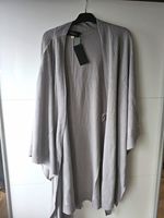 Elegance Womens Grey Open Front Belted Knit Cardigan 3/4 Sleeve Size 16
