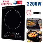 Portable 2200W Electric Induction Hob Single Cooker Hot Plate Hobs Cooking Stove