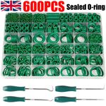 600PCS Fuel Resistant O Ring Washer Assortment Kit Gasket Automotive Seal Set