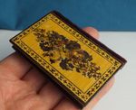 Antique Tunbridge Ware Book Form Sewing Needle Case With Floral Covers