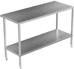 Stainless Steel Kitchen Table on Wheels Commercial Heavy Duty Adjustable Shelf