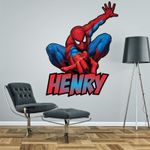 SPIDERMAN PERSONALISED WALL STICKER children's boy's bedroom decal art 4 sizes