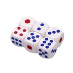 7x 10mm Acrylic White Round Corner Dice Clear Dice Portable Table Playing Game