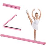 HOMCOM 2.1m Balance Beam Trainer Fold Performance Gymnastics, Pink