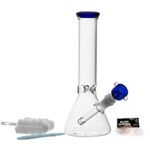 RORA 10" Tall Glass Bong 14.5mm Smoking Glass Water Pipe Recycler Beaker Bongs