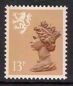 Scotland 1986 S53 13p Litho Side Band Perf 15x14 Type II Regional Machin MNH