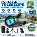 80x100 Day / Night Vision Zoom HD Monocular Starscope Monocular Telescope