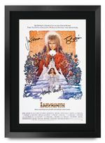 Labyrinth Movie Film Poster Cast Signed Printed Autograph A3 Framed Memorabilia