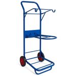 Folding Saddle Rack Trolley Blue (Horse Tack Carrier Cart Rug Rail Hooks)