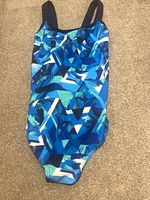 Funkita Size 12 Blue Black White Green Geometric One-Piece Swimming Costume