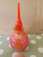 Vibrant Orange Glass Perfume Bottle With Flame Stopper