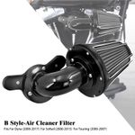 Cone Air Cleaner Filter Gray Element Fit For Harley Dyna Fat Street Bob 2000-17