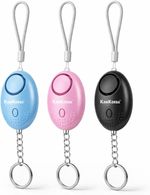 Personal Alarm 3-Pack 140DB Siren with Batteries Keychain for Women Men Self