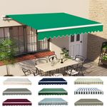 Patio DIY Manual Awning Garden Canopy Sun Shade Retractable Shelter Top Fabric