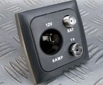AERIAL 12V & SATELLITE SOCKET & FRAME C-LINE SUIT MOTORHOME BOAT CARAVAN CAMPER