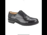 Black Leather Cadet Shoes Capped Oxford Parade Army Military Shoes 6 - 14