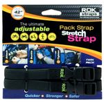 ROK Straps Black Motorcycle ATV Adjustable Bungee 16mm 1080mm 42" Twin Pack 