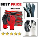 24 PAIRS NEW NBR COATED SAFETY WORK GLOVES GARDEN GRIP MENS BUILDERS GARDENING