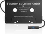 Bluetooth 5.0 Cassette to Aux Adapter for Car, Tape Audio Adapter, Handsfree