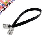 New Window/Door Pass Through Flat RF Coaxial Cable  UHF Female 12-Inch 50 Ohms