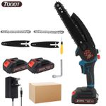 8 Inch Mini Cordless Chainsaw Handheld Electric Chainsaw Wood Cutter 2 Batteries