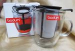 ✨ Bodum Yo Yo Set Glass Mug Tea Strainer Set 0.35 L/12 oz Black Switzerland