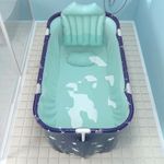 120cm Bathtub Folding Portable Bath Tub Adult Kids Warm Home Spa Soaking UK