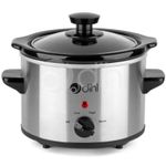 1.5L Electric Slow Cooker Removable Ceramic Pot Clear Glass Lid Stainless Steel