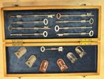 Vintage Locksmith Safe Key Set Chubb Chatwood + 6 Key Bits in Wooden Case