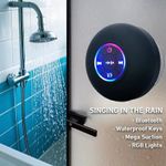 Portable Wireless Bluetooth Speaker Waterproof Suction For Shower Bathroom Black