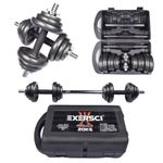 Exersci Cast Iron Adjustable Dumbbell / Barbell Box Set 20kg/30kg in Carry Case