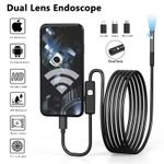 Dual Lens Endoscope Inspection Camera for iPhone 16/15/14/13/X Android Borescope
