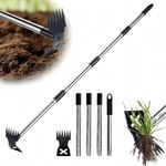 Long Handle Weed Puller Tool Manual Weeder Remover with Gloves for Garden Lawn